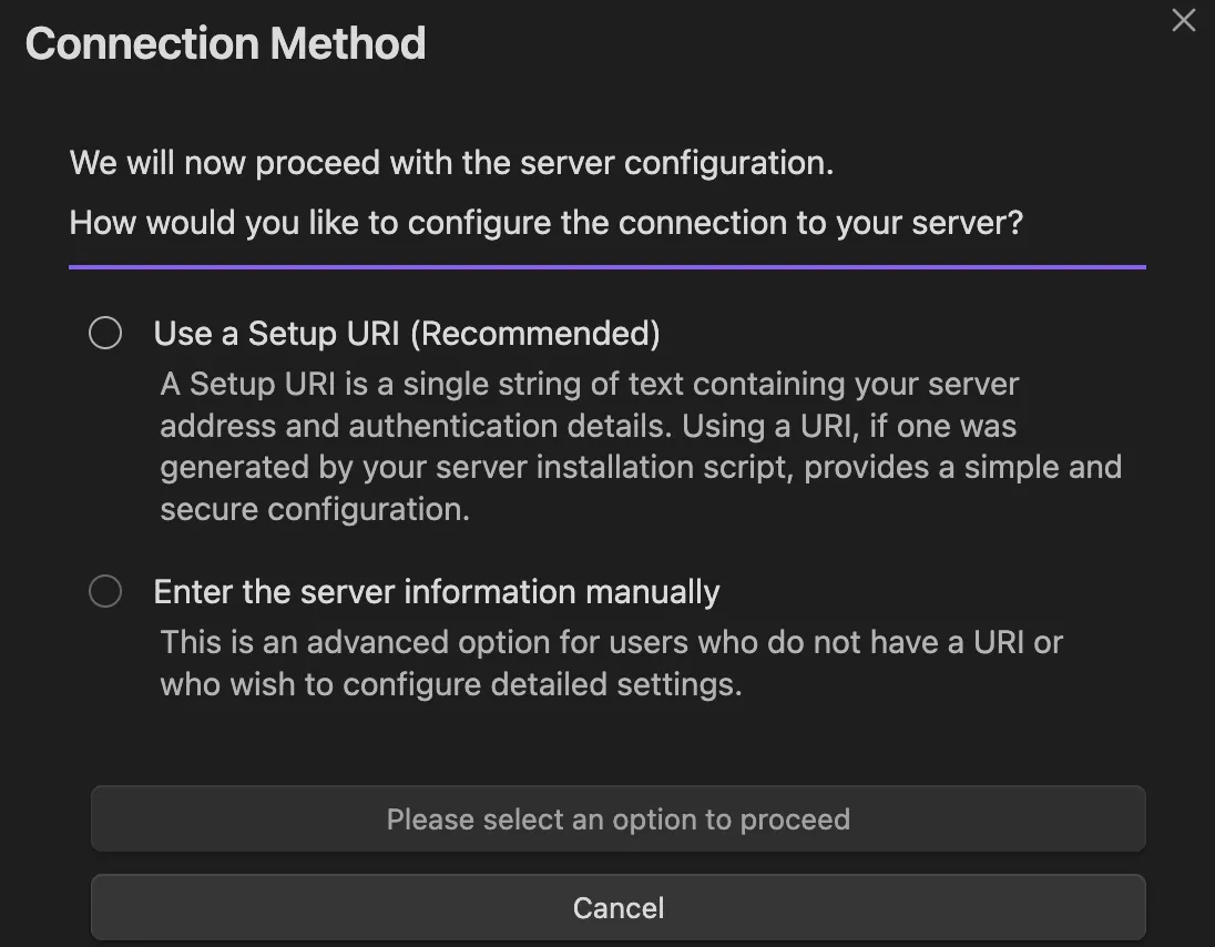 Self-hosted LiveSync Connection Method