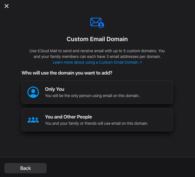 Sharing domain with family
