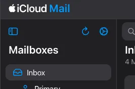 iCloud Mail Settings Gear