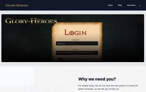 Screenshot of https://www.gloryofheroes.com/